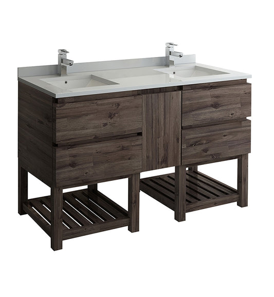 Fresca Formosa 58" Floor Standing Open Bottom Double Sink Modern Bathroom Cabinet - Luxe Bathroom Vanities Luxury Bathroom Fixtures Bathroom Furniture