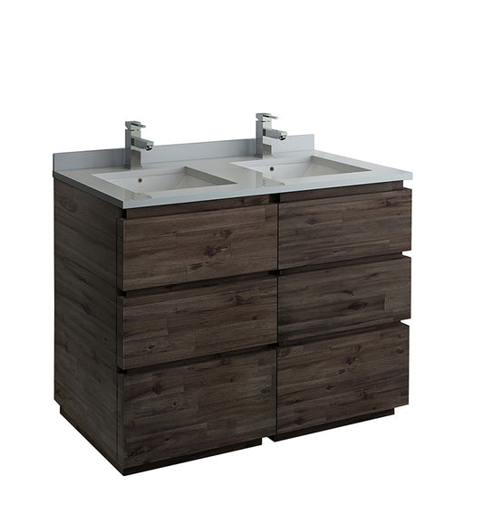 Fresca Formosa 46" Floor Standing Double Sink Modern Bathroom Cabinet - Luxe Bathroom Vanities Luxury Bathroom Fixtures Bathroom Furniture