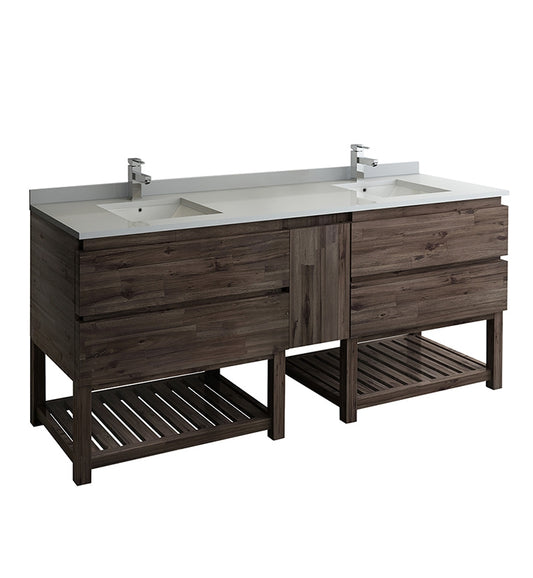 Fresca Formosa 82" Floor Standing Open Bottom Double Sink Modern Bathroom Cabinet - Luxe Bathroom Vanities Luxury Bathroom Fixtures Bathroom Furniture