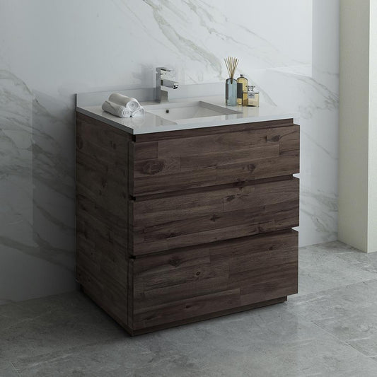 Fresca Formosa 36" Floor Standing Modern Bathroom Cabinet w/ Top & Sink - Luxe Bathroom Vanities