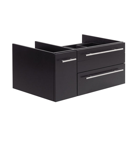 Fresca Lucera 36" Wall Hung Vessel Sink Modern Bathroom Cabinet - Right Version - Luxe Bathroom Vanities Luxury Bathroom Fixtures Bathroom Furniture
