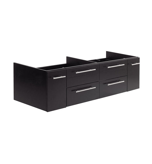 Fresca Lucera 60" Wall Hung Double Undermount Sink Modern Bathroom Cabinet - Luxe Bathroom Vanities Luxury Bathroom Fixtures Bathroom Furniture