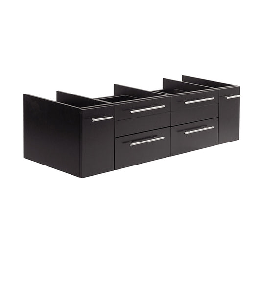 Fresca Lucera 60" Wall Hung Double Vessel Sink Modern Bathroom Cabinet - Luxe Bathroom Vanities Luxury Bathroom Fixtures Bathroom Furniture
