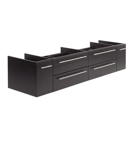 Fresca Lucera 72" Wall Hung Double Vessel Sink Modern Bathroom Cabinet - Luxe Bathroom Vanities Luxury Bathroom Fixtures Bathroom Furniture