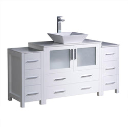 Fresca Torino 60" Modern Bathroom Cabinets w/ Top & Vessel Sink - Luxe Bathroom Vanities