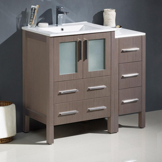 Fresca Torino 36" Modern Bathroom Cabinets w/ Integrated Sinks - Luxe Bathroom Vanities
