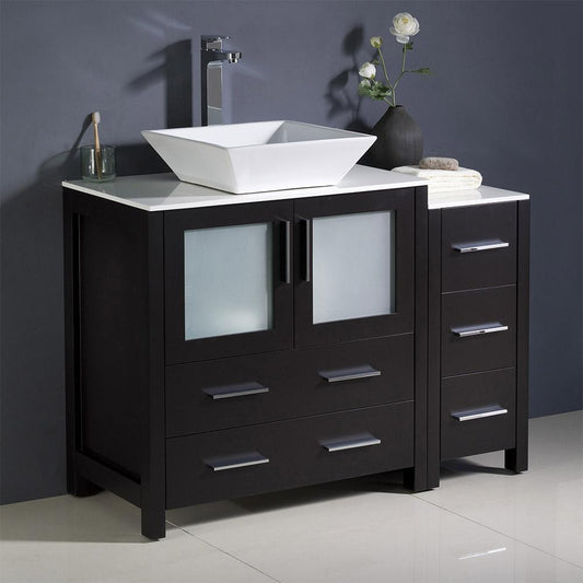 Fresca Torino 42" Modern Bathroom Cabinets w/ Top & Vessel Sink - Luxe Bathroom Vanities