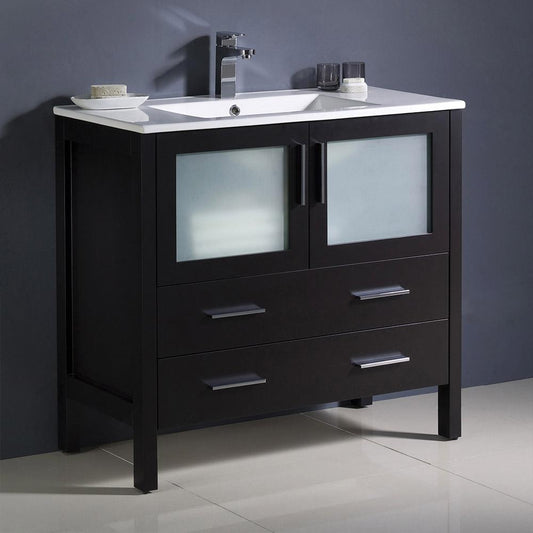 Fresca Torino 36" Modern Bathroom Cabinet w/ Integrated Sink - Luxe Bathroom Vanities