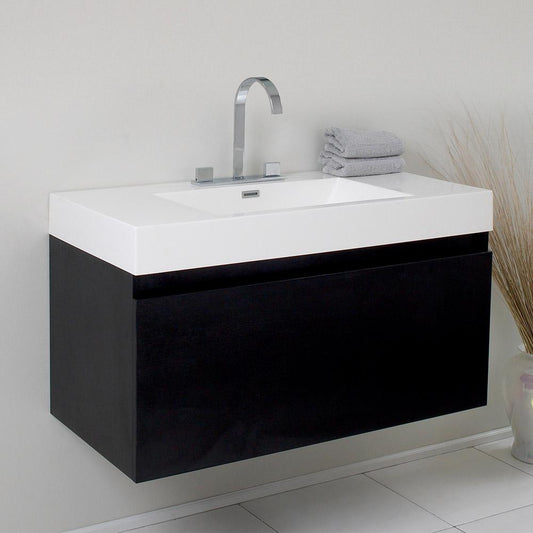 Fresca Mezzo 39" Modern Bathroom Cabinet w/ Integrated Sink - Luxe Bathroom Vanities