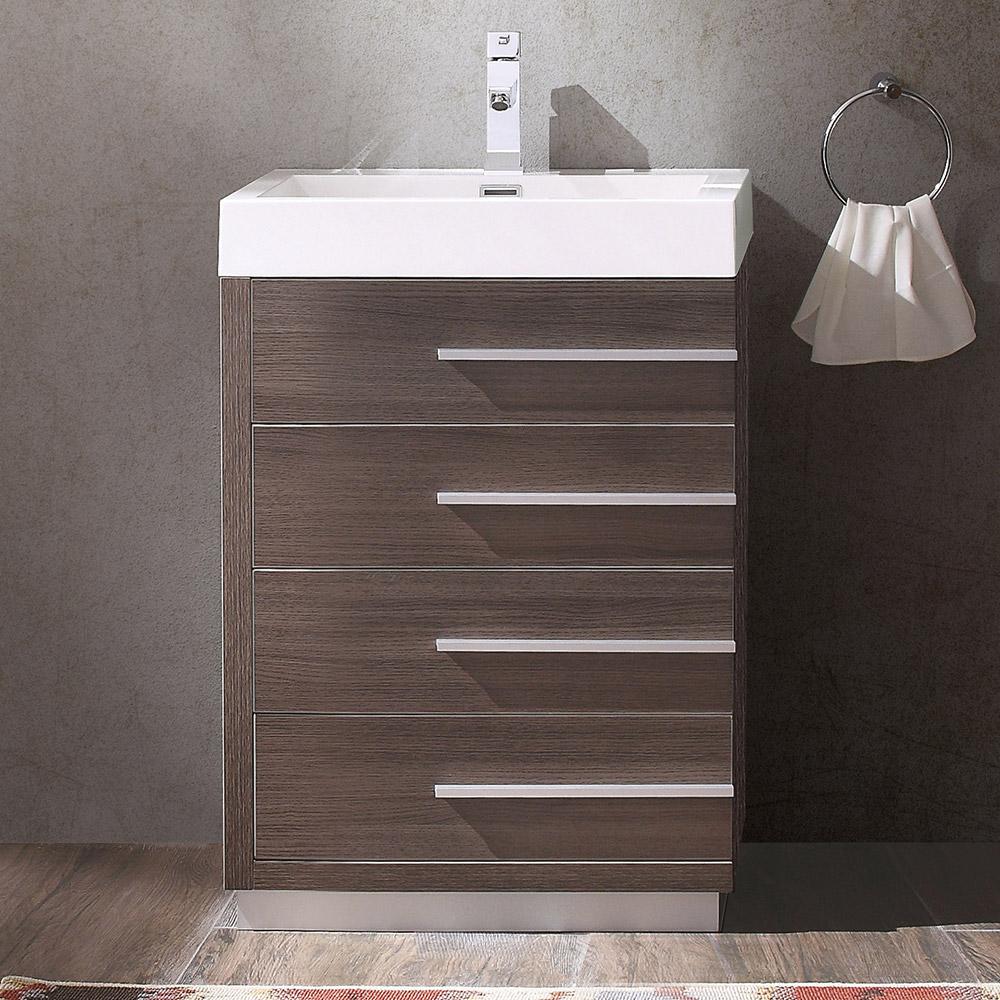 Fresca Livello 24" Modern Bathroom Cabinet w/ Integrated Sink - Luxe Bathroom Vanities
