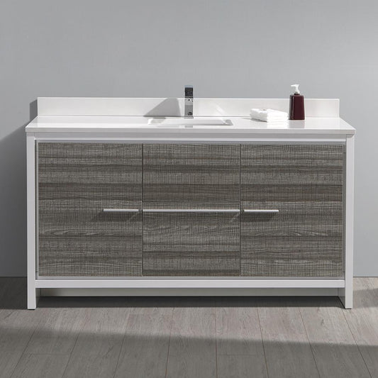 Fresca Allier Rio 60" Single Sink Modern Bathroom Vanity w/ Top & Sink - Luxe Bathroom Vanities