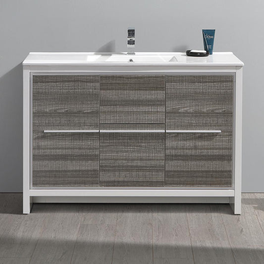 Fresca Allier Rio 48" Single Sink Modern Bathroom Cabinet w/ Sink - Luxe Bathroom Vanities