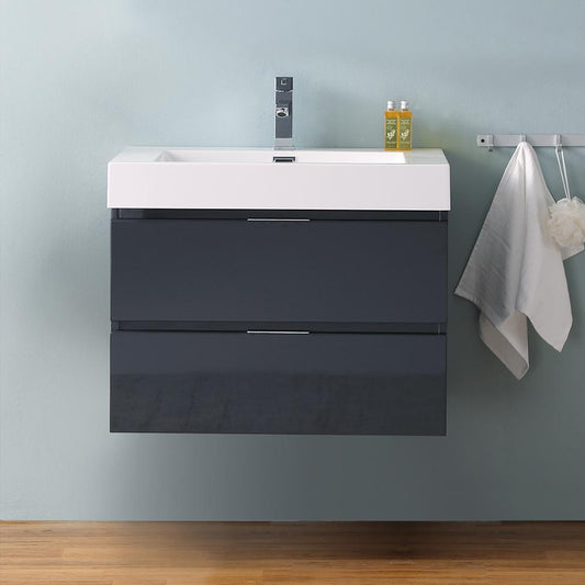 Fresca Valencia 30" Wall Hung Modern Bathroom Vanity - Luxe Bathroom Vanities