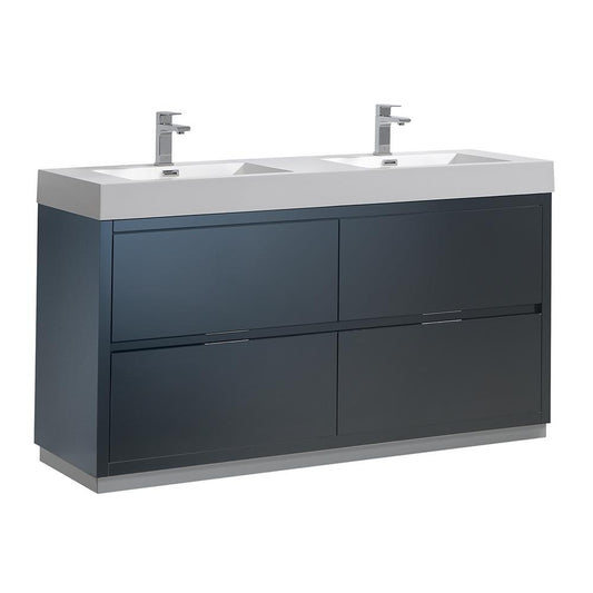 Fresca Valencia 60" Free Standing Double Sink Modern Bathroom Vanity - Luxe Bathroom Vanities