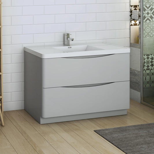 Fresca Tuscany 48" Free Standing Modern Bathroom Cabinet w/ Integrated Sink - Luxe Bathroom Vanities