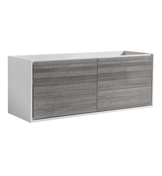 Fresca Catania 60" Wall Hung Double Sink Modern Bathroom Cabinet - Luxe Bathroom Vanities Luxury Bathroom Fixtures Bathroom Furniture