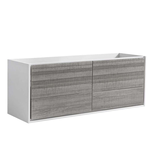 Fresca Catania 60" Wall Hung Single Sink Modern Bathroom Cabinet - Luxe Bathroom Vanities Luxury Bathroom Fixtures Bathroom Furniture