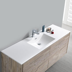 Fresca Catania 60" Wall Hung Modern Bathroom Cabinet w/ Integrated Single Sink - Luxe Bathroom Vanities