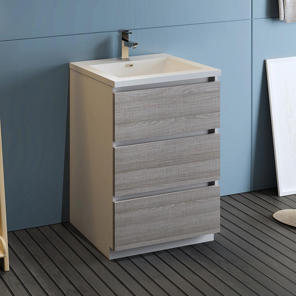 Fresca Lazzaro 24" Free Standing Modern Bathroom Cabinet w/ Integrated Sink - Luxe Bathroom Vanities