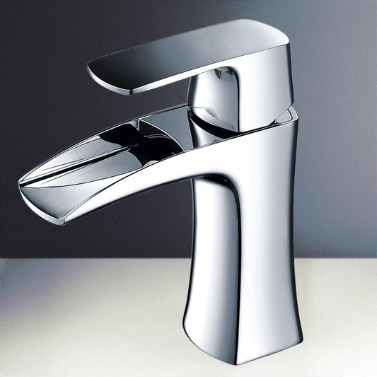 Fresca Fortore Single Hole Mount Bathroom Vanity Faucet - Chrome - Luxe Bathroom Vanities