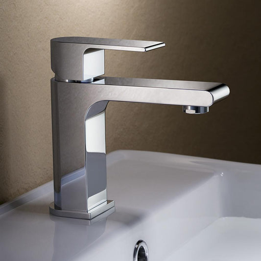 Fresca Allaro Single Hole Mount Bathroom Vanity Faucet - Chrome - Luxe Bathroom Vanities