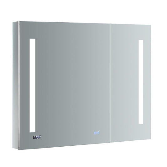 Fresca Tiempo 36" Wide x 30" Tall Bathroom Medicine Cabinet w/ LED Lighting & Defogger - Luxe Bathroom Vanities