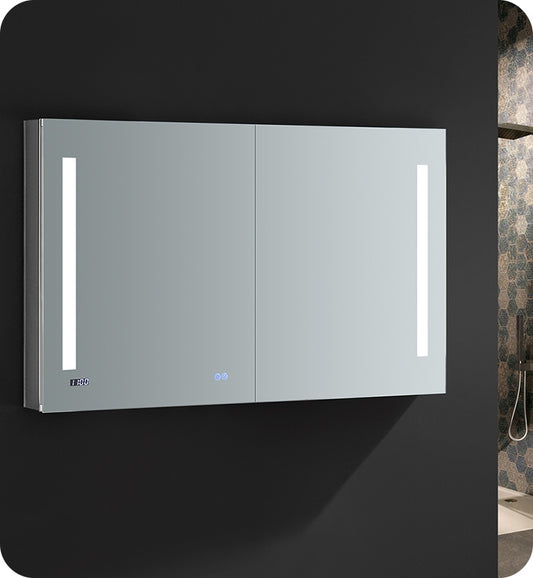 Fresca Tiempo 48" Wide x 30" Tall Bathroom Medicine Cabinet w/ LED Lighting & Defogger - Luxe Bathroom Vanities Luxury Bathroom Fixtures Bathroom Furniture