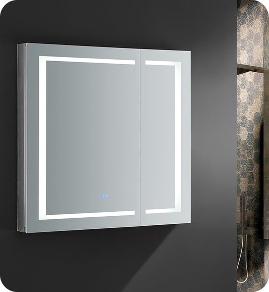 Fresca Spazio 36" Wide x 36" Tall Bathroom Medicine Cabinet w/ LED Lighting & Defogger - Luxe Bathroom Vanities Luxury Bathroom Fixtures Bathroom Furniture