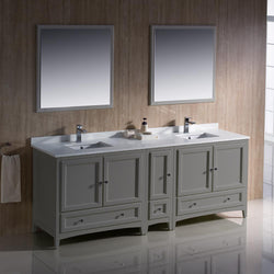 Fresca Oxford 84" Gray Traditional Double Sink Bathroom Vanity - Luxe Bathroom Vanities
