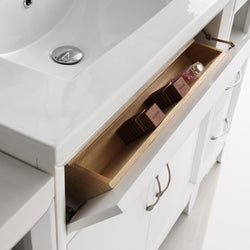 Fresca Cambridge 36" White Traditional Bathroom Vanity w/ Mirror - Luxe Bathroom Vanities