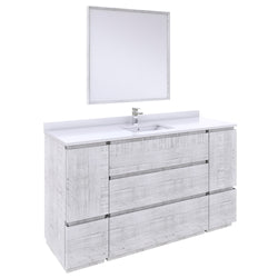 Fresca Formosa 60" Floor Standing Single Sink Modern Bathroom Vanity w/ Mirror - Luxe Bathroom Vanities