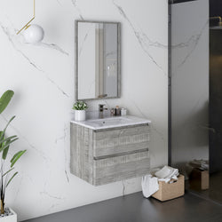 Fresca Formosa 24" Wall Hung Modern Bathroom Vanity w/ Mirror - Luxe Bathroom Vanities