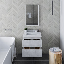 Fresca Formosa 24" Wall Hung Modern Bathroom Vanity w/ Mirror - Luxe Bathroom Vanities