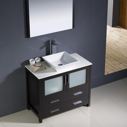 Fresca Torino 36" Espresso Modern Bathroom Vanity w/ Vessel Sink - Luxe Bathroom Vanities