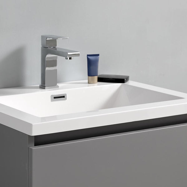 Fresca Lazzaro 24" Gray Free Standing Modern Bathroom Vanity w/ Medicine Cabinet - Luxe Bathroom Vanities