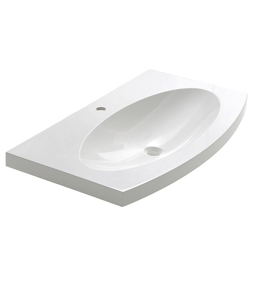 Fresca Energia 36" White Integrated Sink / Countertop - Luxe Bathroom Vanities Luxury Bathroom Fixtures Bathroom Furniture