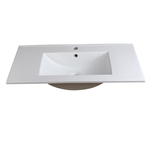 Fresca Torino 36" White Integrated Sink / Countertop - Luxe Bathroom Vanities