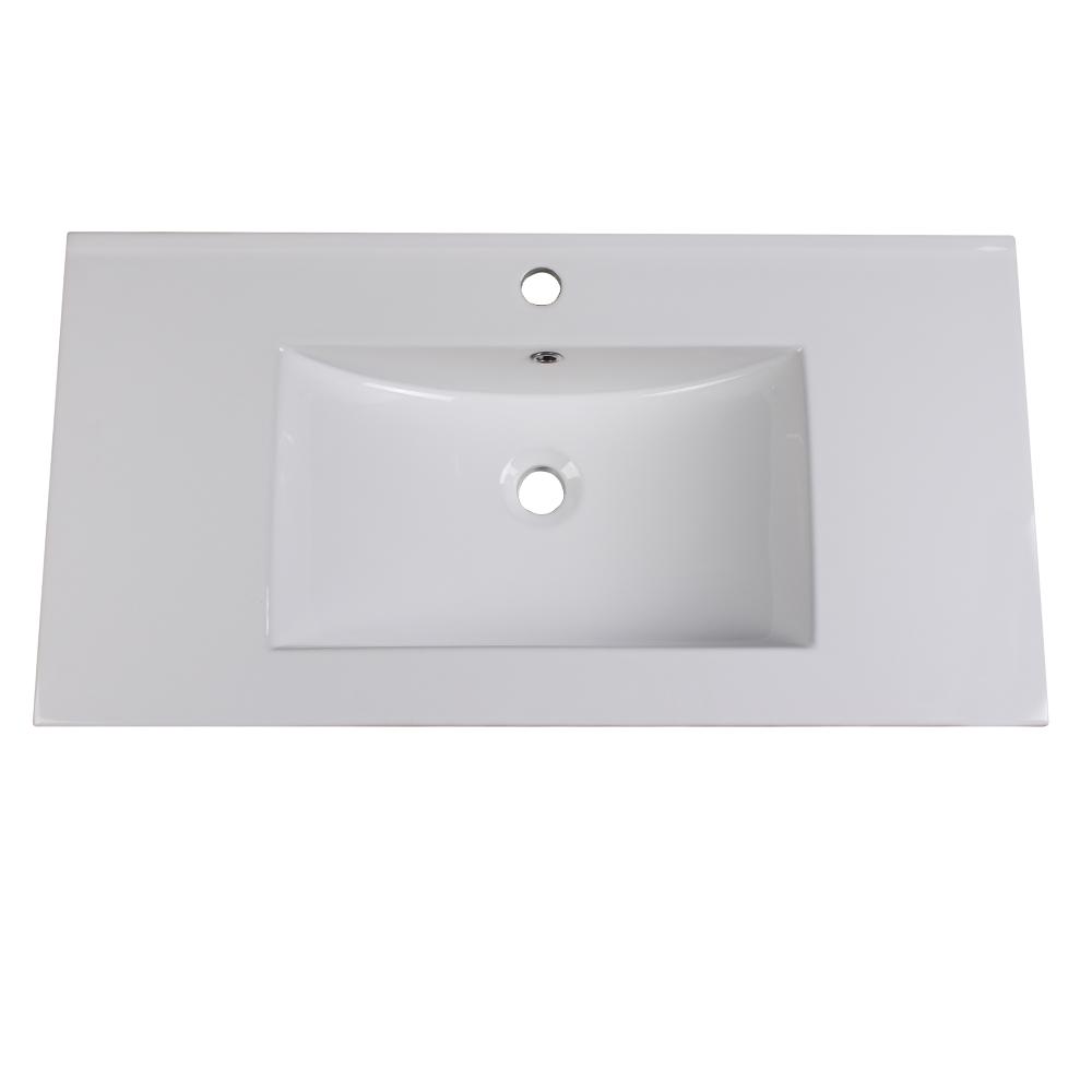 Fresca Torino 36" White Integrated Sink / Countertop - Luxe Bathroom Vanities