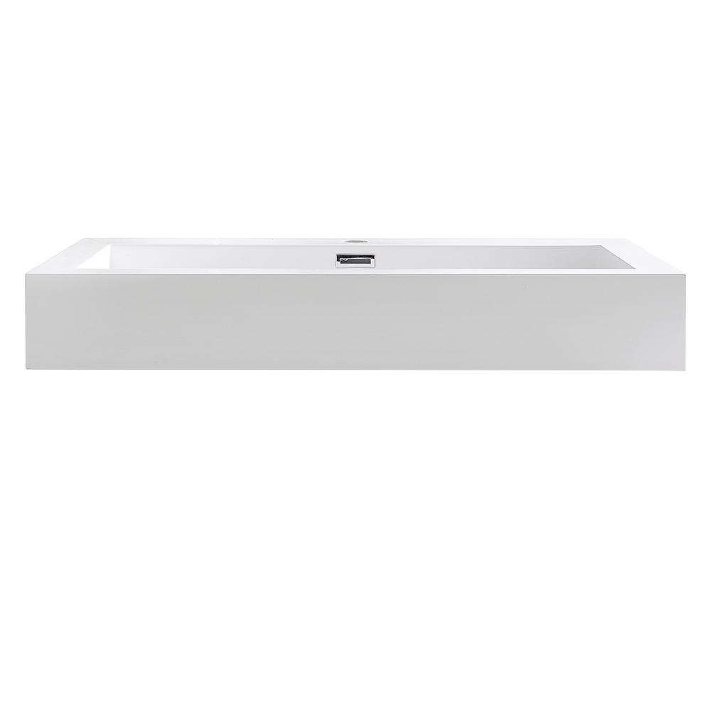 Fresca Livello 30" White Integrated Sink / Countertop - Luxe Bathroom Vanities