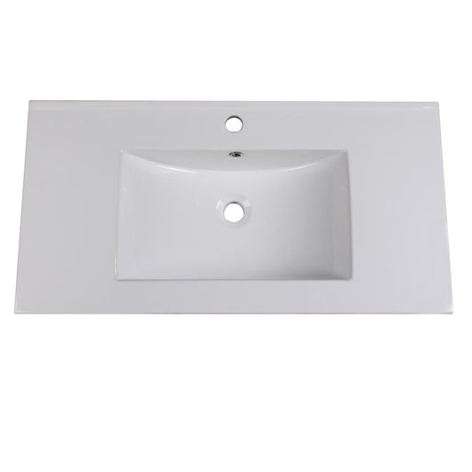 Fresca Allier 36" White Integrated Sink / Countertop - Luxe Bathroom Vanities Luxury Bathroom Fixtures Bathroom Furniture