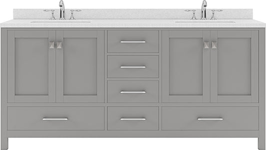 Virtu USA Caroline Avenue 72" Double Bath Vanity with Dazzle White Top and Square Sink - Luxe Bathroom Vanities Luxury Bathroom Fixtures Bathroom Furniture