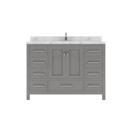 Virtu USA Caroline Avenue 48" Single Bath Vanity with White Quartz Top and Square Sink - Luxe Bathroom Vanities