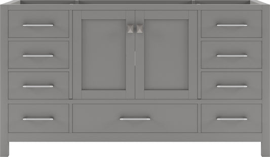 Virtu USA Caroline Avenue 60" Single Cabinet in White - Luxe Bathroom Vanities