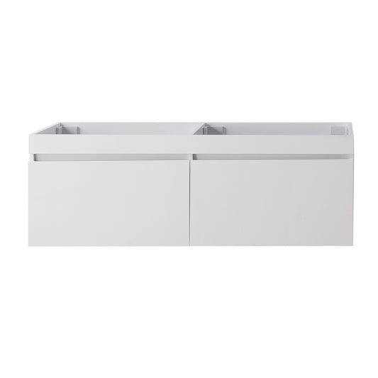 Virtu USA Zuri 55" Double Cabinet in Gloss White - Luxe Bathroom Vanities