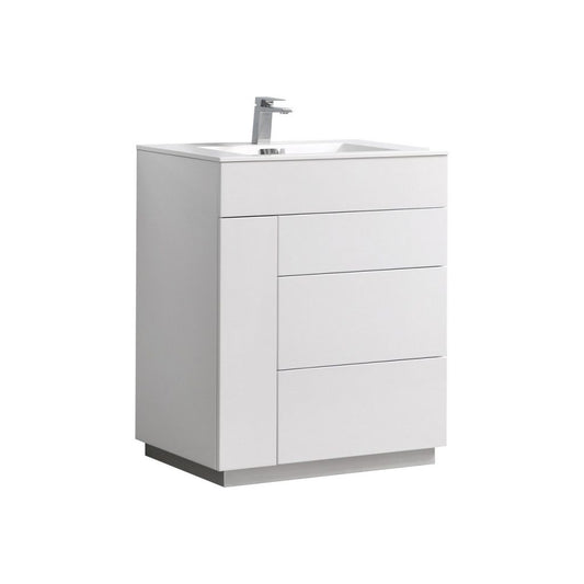 Kubebath Milano 30" Modern Bathroom Vanity - Luxe Bathroom Vanities