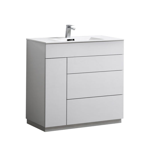 Kubebath Milano 36" Modern Bathroom Vanity - Luxe Bathroom Vanities