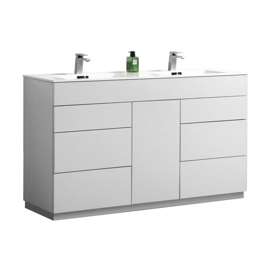 Kubebath Milano 60" Double Sink Modern Bathroom Vanity - Luxe Bathroom Vanities