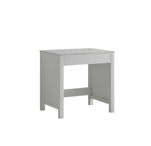 Jacques 30" Make-Up Table, White Carrara Marble Top - Luxe Bathroom Vanities Luxury Bathroom Fixtures Bathroom Furniture