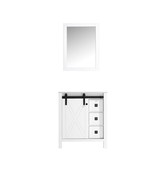Marsyas Veluti 30" Single Vanity, no Top and 28" Mirror - Luxe Bathroom Vanities Luxury Bathroom Fixtures Bathroom Furniture