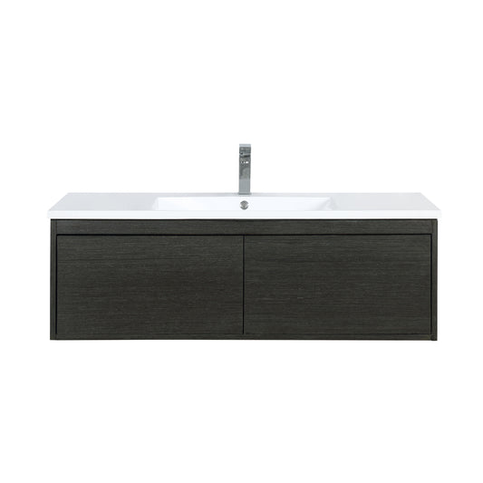 Lexora Sant 48" Iron Charcoal Bathroom Vanity, Acrylic Composite Top with Integrated Sink, Faucet Set - Luxe Bathroom Vanities